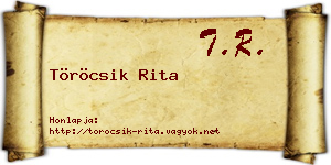 Töröcsik Rita névjegykártya